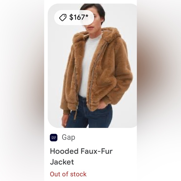 GAP Jackets & Blazers - GAP Hooded Faux-Fur Jacket. Size M.
